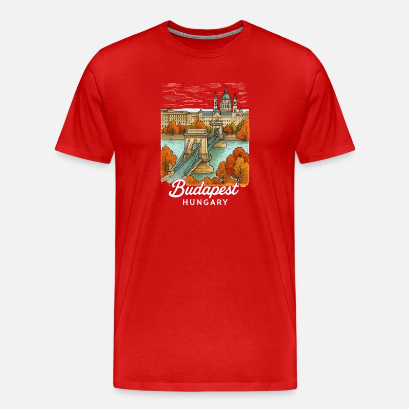 Budapest Ungarn - Männer Premium Bio T-Shirt - Rot