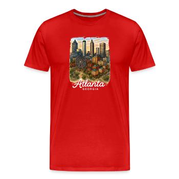 Atlanta Georgia - Männer Premium Bio T-Shirt - Rot - Vorne - Damien (186cm)