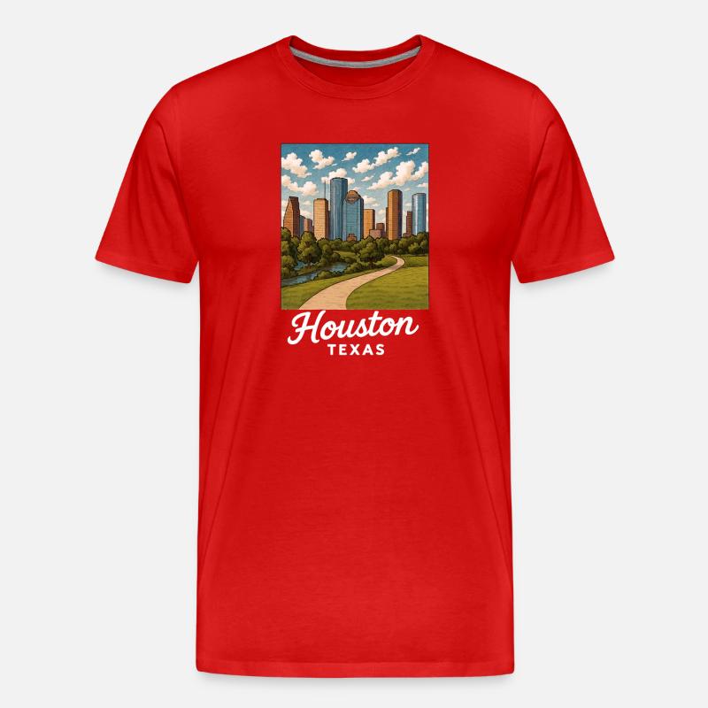 Houston Texas - Männer Premium Bio T-Shirt - Rot