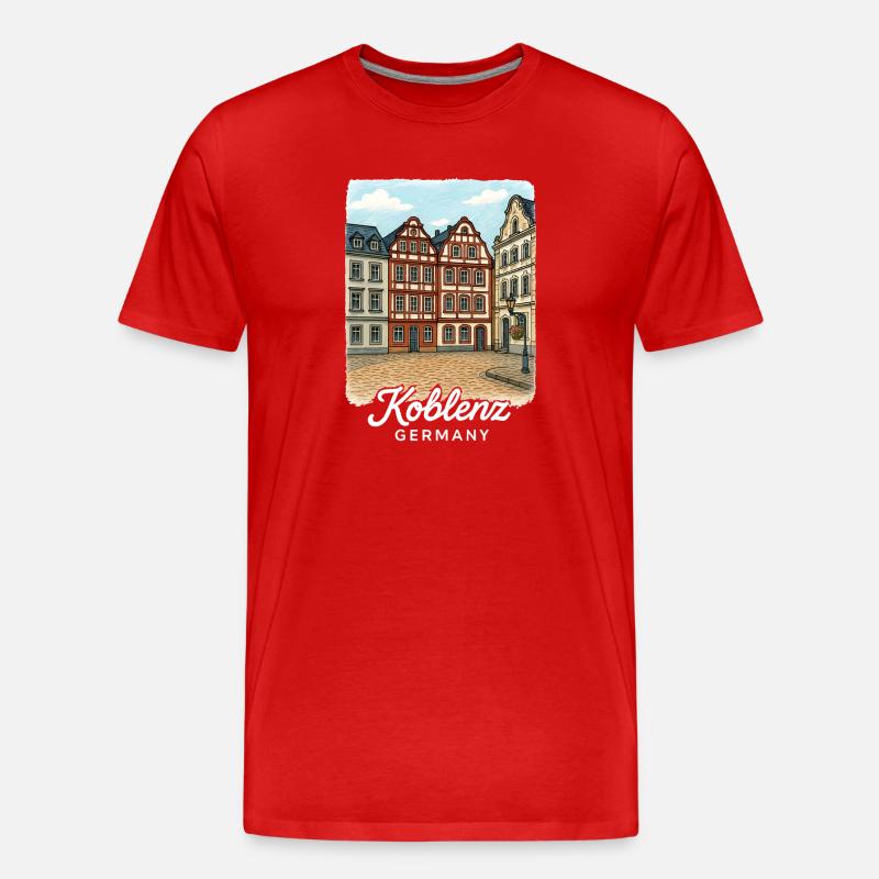 Koblenz - Männer Premium Bio T-Shirt - Rot