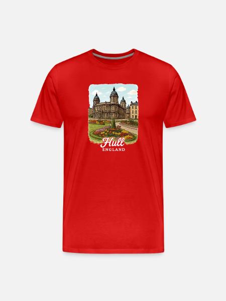 Hull, Angleterre - T-shirt bio Premium Homme - rouge