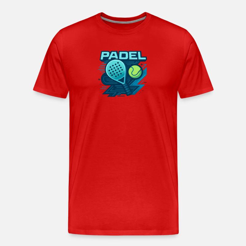 Padel Logo Schläger Ball Dynamik - Männer Premium Bio T-Shirt - Rot
