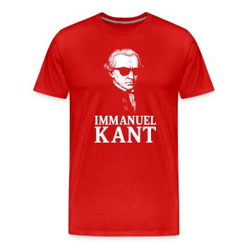 Enlightenment Immanuel Kant Silhouette  - Men's Premium Organic T-Shirt - red - Front - Damien (186cm)