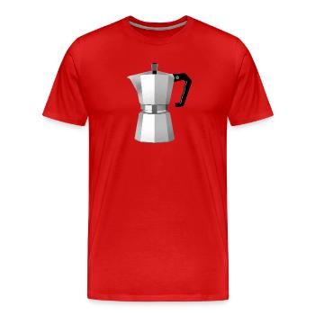 Kaffee? - Männer Premium Bio T-Shirt - Rot - Vorne - Damien (186cm)