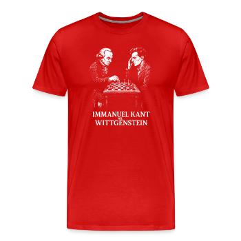 Kant vs Wittgenstein Schachduell - Männer Premium Bio T-Shirt - Rot - Vorne - Damien (186cm)