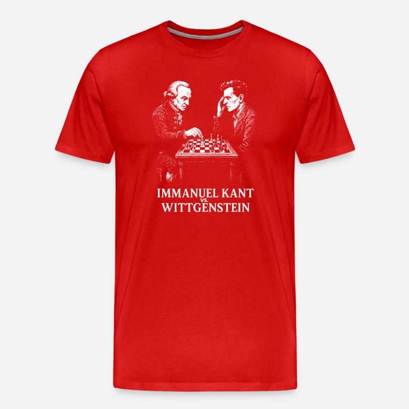 Kant vs Wittgenstein Schachduell - Männer Premium Bio T-Shirt - Rot
