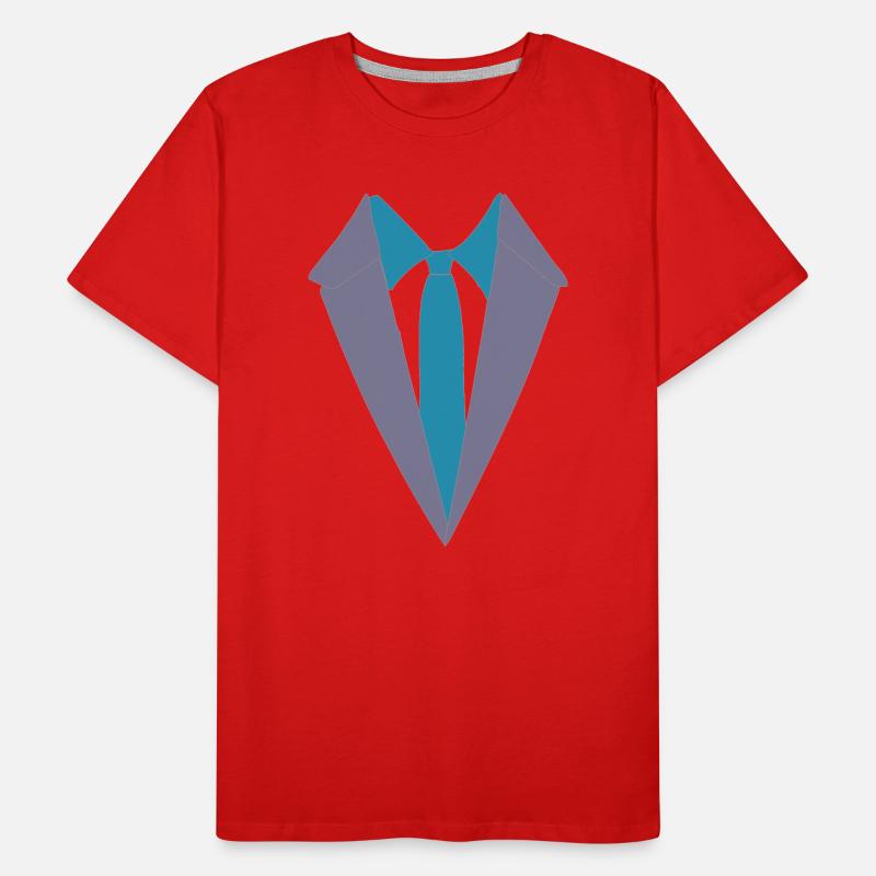 Geometrischer Anzug mit Krawatte Männer Premium Bio T-Shirt