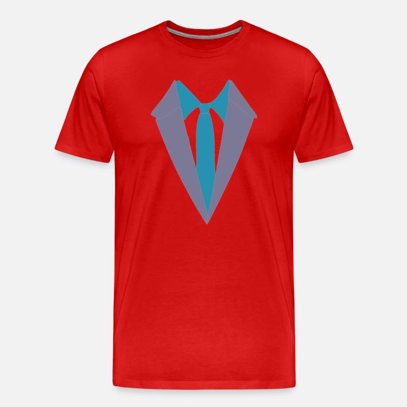 Costume géométrique avec cravate - T-shirt bio Premium Homme - rouge