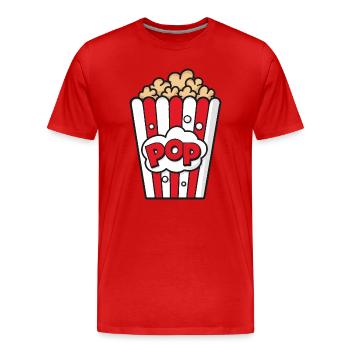T-shirt costumé de popcorn Carnival Simply Unissex - T-shirt bio Premium Homme - rouge - Devant - Damien (186cm)