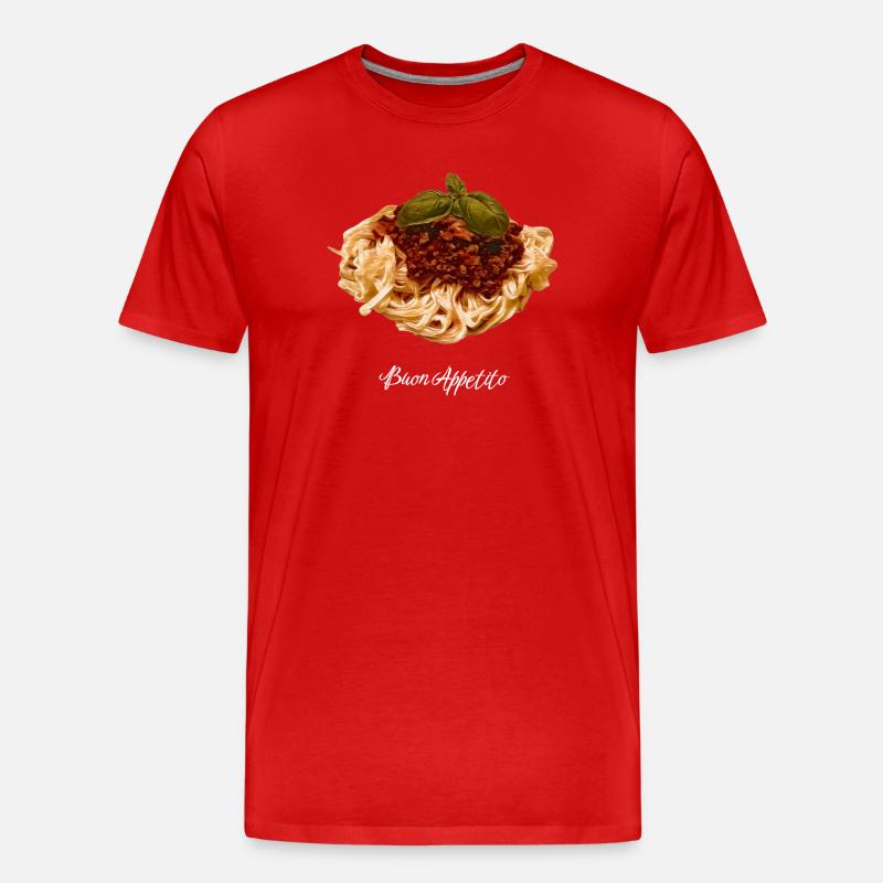 Spaghetti - Männer Premium Bio T-Shirt - Rot