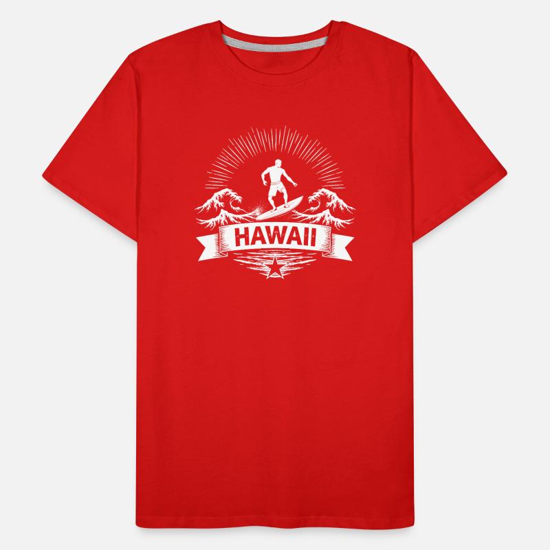 Hawaii Surfer Surfer on Pacific Wave Men's Premium Organic T-Shirt