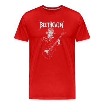 Beethoven Guitar Hero - T-shirt bio Premium Homme - rouge - Devant - Damien (186cm)