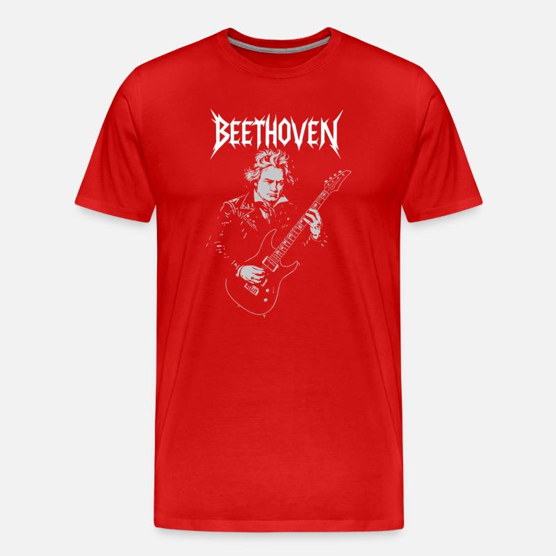 Beethoven Guitar Hero - Männer Premium Bio T-Shirt - Rot
