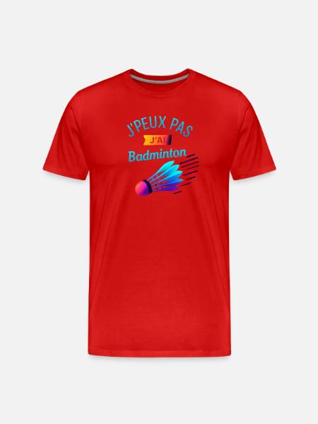 I can't I badminton - Men's Premium Organic T-Shirt - red