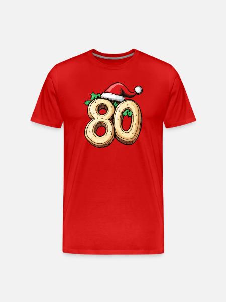 80 Number Cookie Christmas - Men's Premium Organic T-Shirt - red