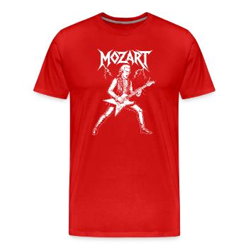 Mozart Metal Guitar Hero T-shirt - T-shirt bio Premium Homme - rouge - Devant - Damien (186cm)