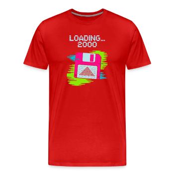 Disquette Nostalgie 2000 - T-shirt bio Premium Homme - rouge - Devant - Damien (186cm)