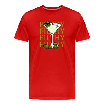 Martini Dirty Martini Lover Cocktail Olives Fi - T-shirt bio Premium Homme - rouge - Devant - Damien (186cm)