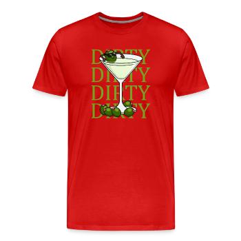 Martini Dirty Martini Lover Cocktail Olives Dirty - T-shirt bio Premium Homme - rouge - Devant - Damien (186cm)