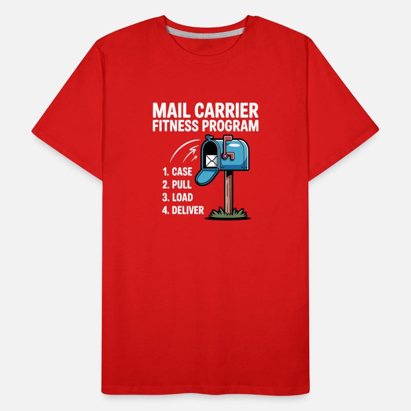 Funny Mail Carrier Mailman I Fitness Programm Post Men's Premium Organic T-Shirt