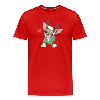 Renne de Noël laid - T-shirt bio Premium Homme - rouge - Devant - Damien (186cm)