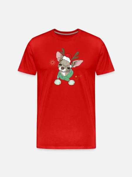 Renne de Noël laid - T-shirt bio Premium Homme - rouge
