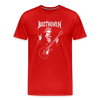 Guitare métal Beethoven - T-shirt bio Premium Homme - rouge - Devant - Damien (186cm)