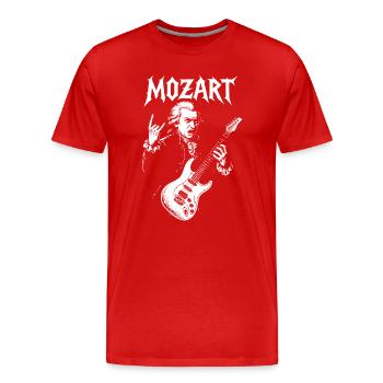 T-shirt de guitariste de rock Mozart - T-shirt bio Premium Homme - rouge - Devant - Damien (186cm)