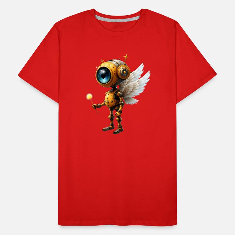 Steampunk Winged Robot Men's Premium Organic T-Shirt