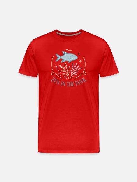 Zen im Aquarium - Männer Premium Bio T-Shirt - Rot