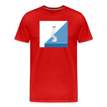 Lait à la limite – Moment de biberon amusant - T-shirt bio Premium Homme - rouge - Devant - Damien (186cm)