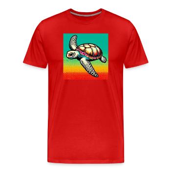tortue - T-shirt bio Premium Homme - rouge - Devant - Damien (186cm)