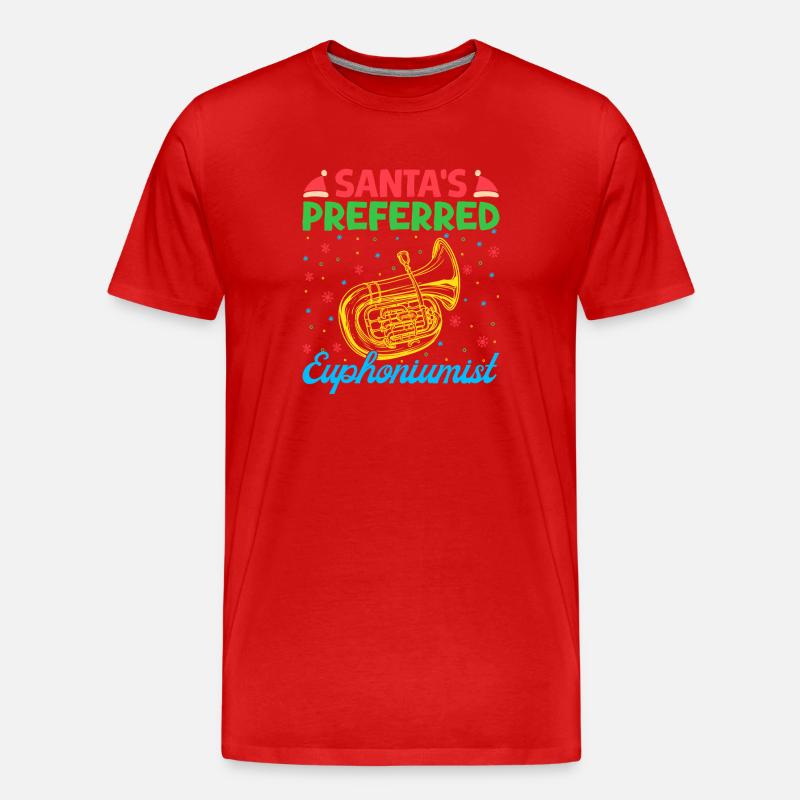Euphonium Santa´s Preferred Baritone Marching Band - Männer Premium Bio T-Shirt - Rot