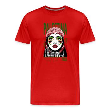 WOMAN_PALESTINA_10 - Men's Premium Organic T-Shirt - red - Front - Damien (186cm)