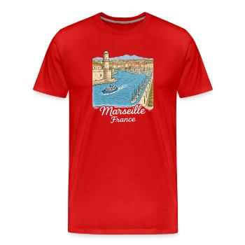 Marseille Frankreich - Männer Premium Bio T-Shirt - Rot - Vorne - Damien (186cm)