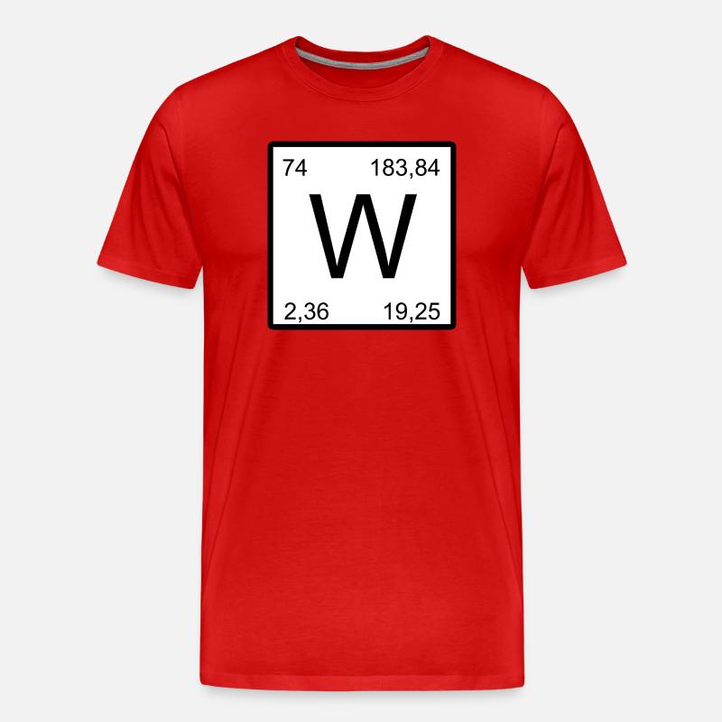 Wolfram W Symbol im Periodensystem Design - Männer Premium Bio T-Shirt - Rot