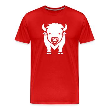 Bison - Männer Premium Bio T-Shirt - Rot - Vorne - Damien (186cm)