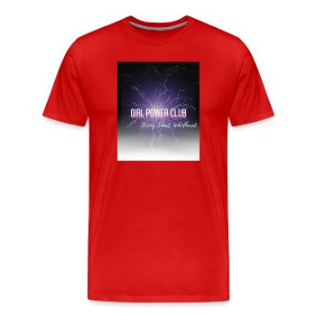 Club des Girl Power – Fort. Intelligent. Imperturbable. - T-shirt bio Premium Homme - rouge - Devant - Damien (186cm)