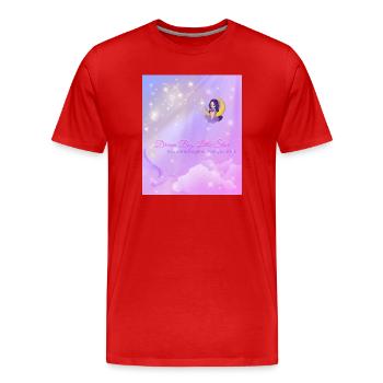 Dream Big, Little Star | Magical Moon & Girl Desig - Männer Premium Bio T-Shirt - Rot - Vorne - Damien (186cm)