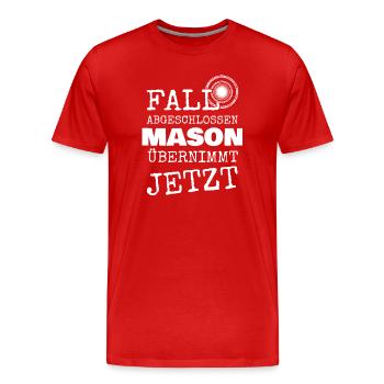 Mason - Men's Premium Organic T-Shirt - red - Front - Damien (186cm)