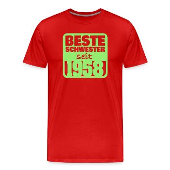 Little Sister 1958 - Men's Premium Organic T-Shirt - red - Front - Damien (186cm)