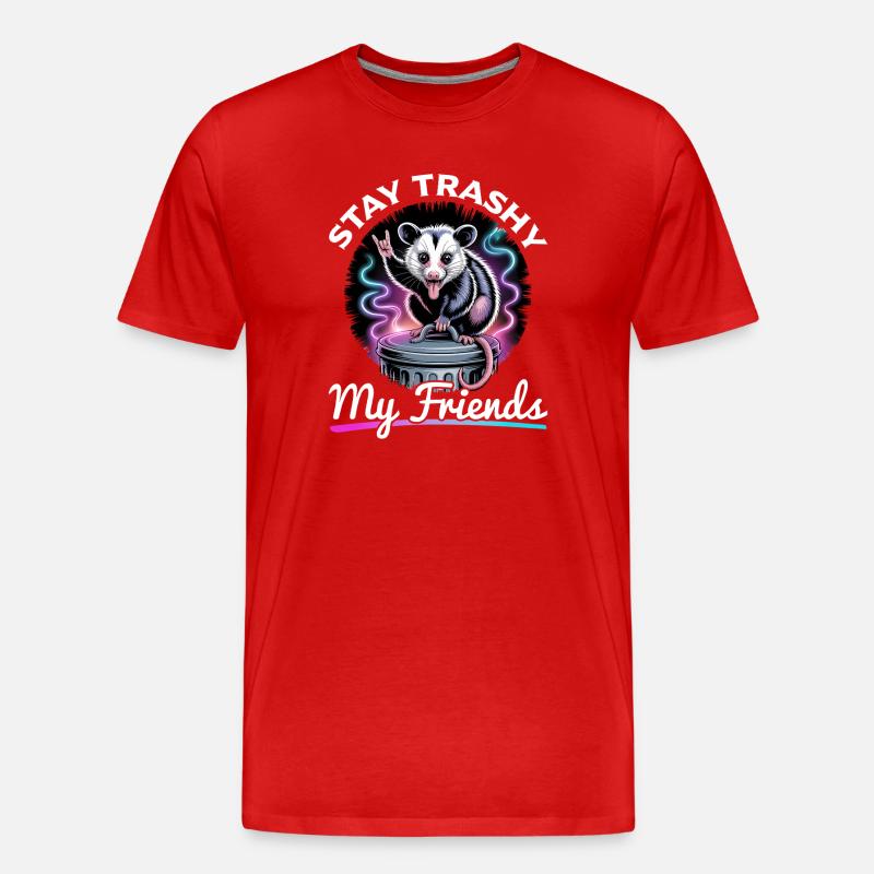 Funny Opossum - Männer Premium Bio T-Shirt - Rot