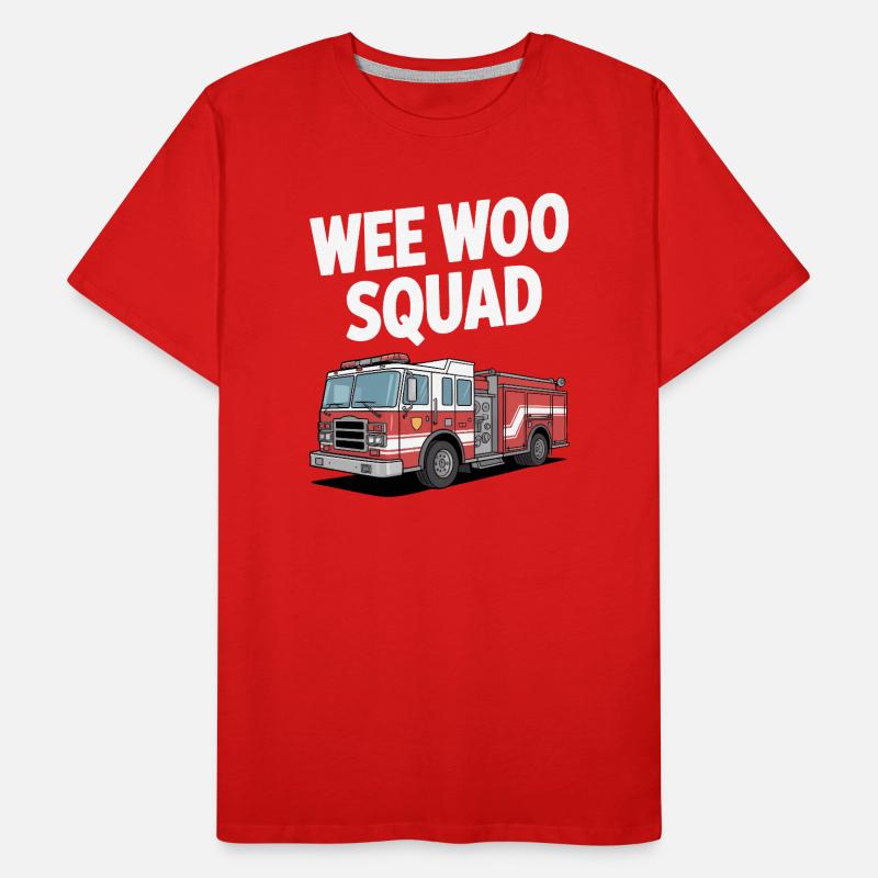 Wee Woo Squad Fire Brigade Car Rescuer Saying Men's Premium Organic T-Shirt