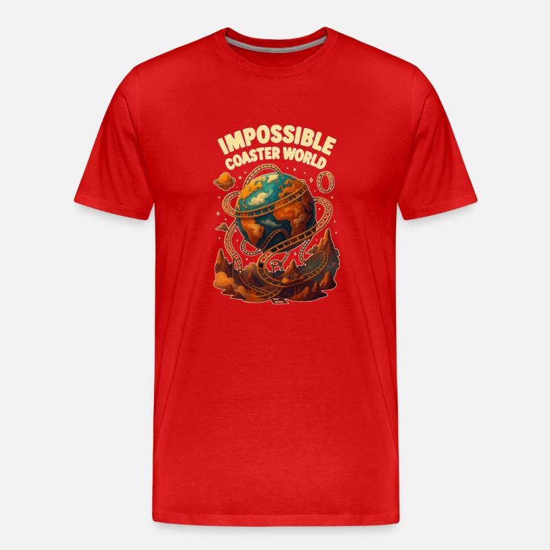 Impossible Roller Coaster World - T-shirt bio Premium Homme - rouge