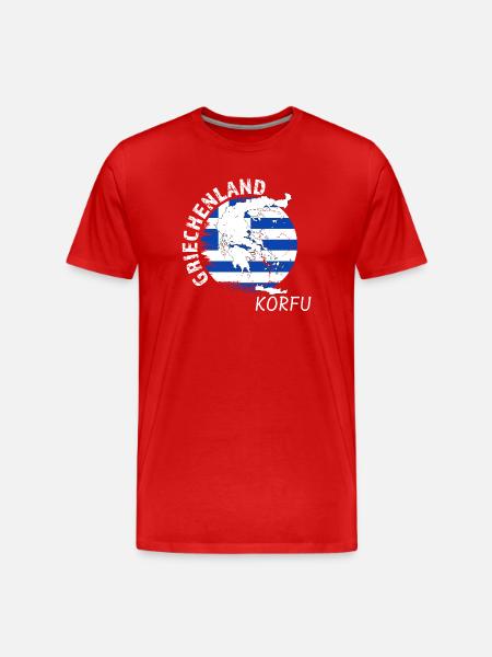 Korfu - Männer Premium Bio T-Shirt - Rot