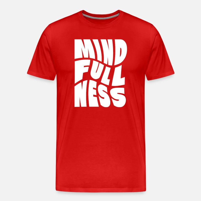 Conception typographique Mindfullness - T-shirt bio Premium Homme - rouge