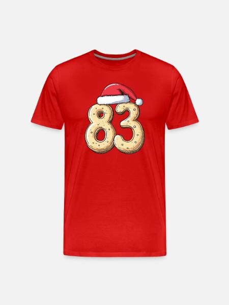83 Numéro Biscuit Noël - T-shirt bio Premium Homme - rouge