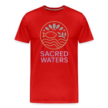 Sacred Waters (Heilige Wasser) - Men's Premium Organic T-Shirt - red - Front - Damien (186cm)