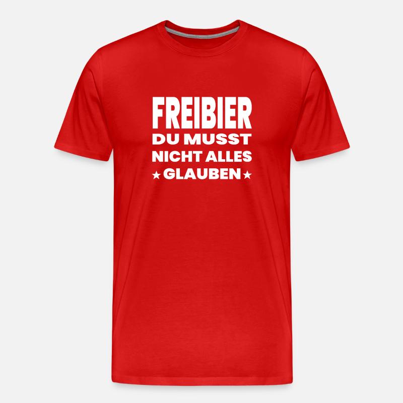 Bier - Männer Premium Bio T-Shirt - Rot