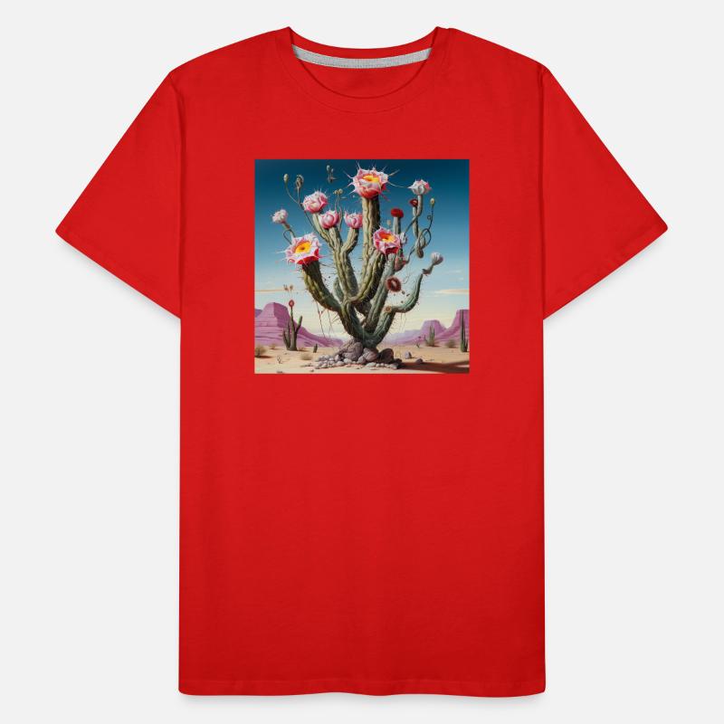 Desert Cactus Blossom Rush Men's Premium Organic T-Shirt